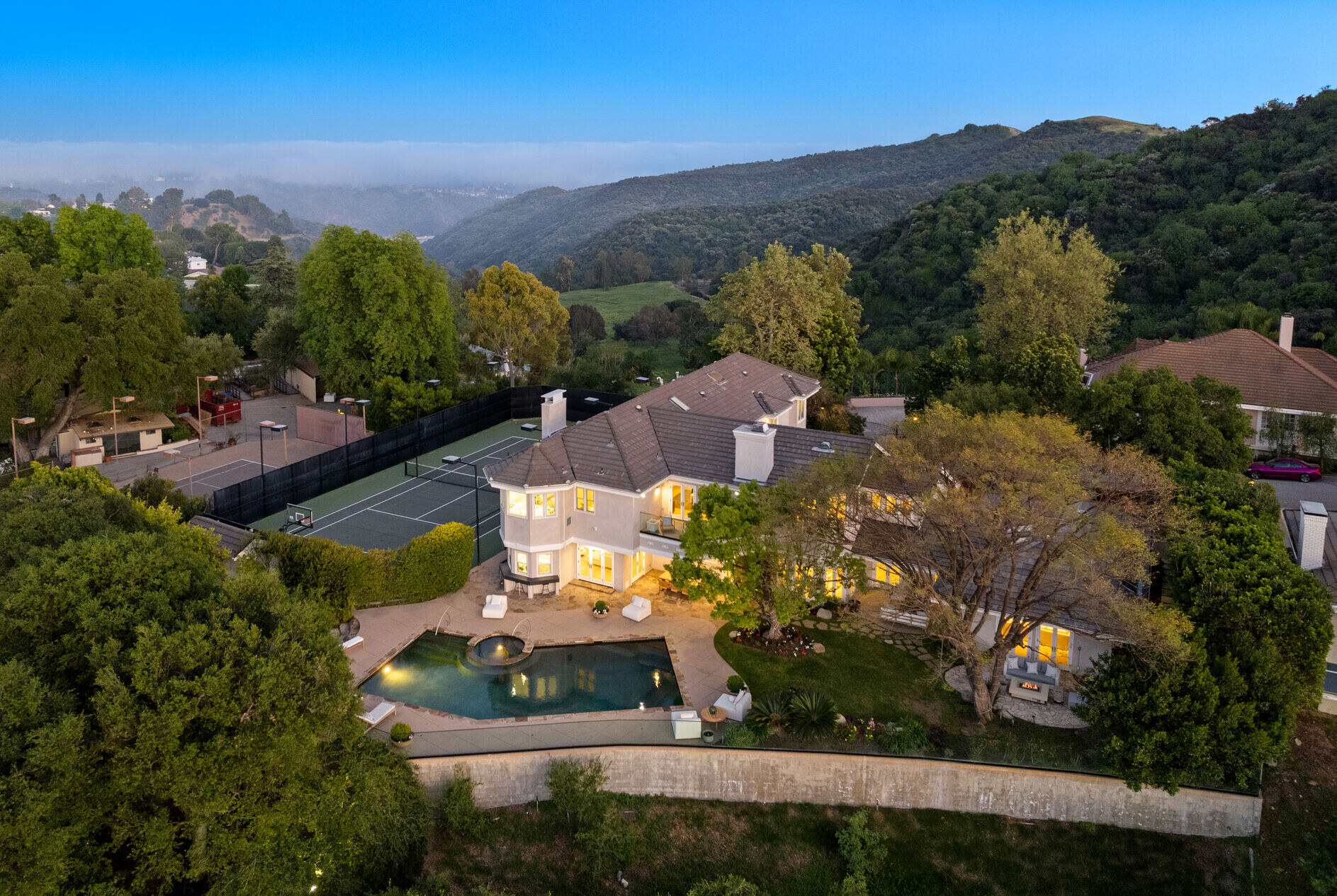 Joyce Rey Presents An Exquisite Tennis Court Estate In Los Angeles