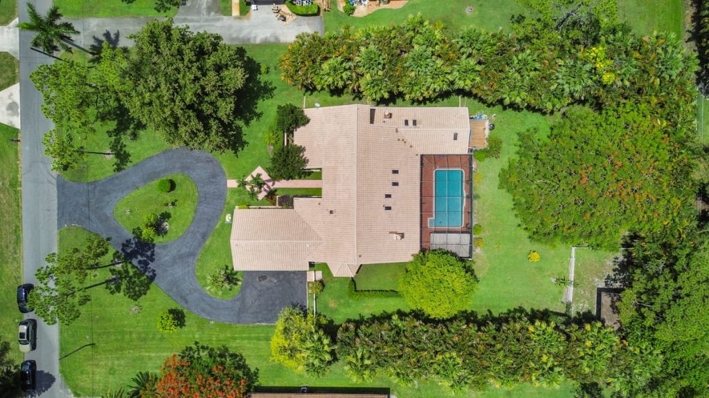 Aerial view of Parkland 1.09-acre lot